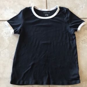 American Eagle Navy Blue Ringer Shirt